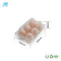 Plastic blister egg tray container with 6 holes